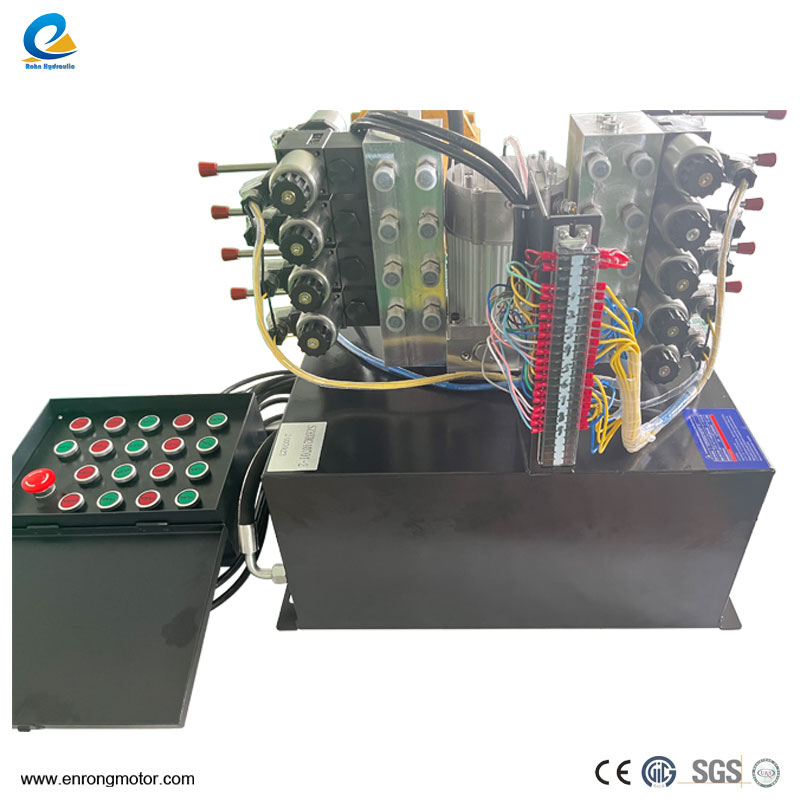 Unidade de energia hidráulica de nove válvulas 24V 1,5KW